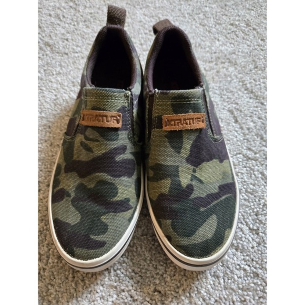 XTRATUF Womens Canvas Sharkbyte‎ Deck Shoe Camo SZ 7 XSB-CAM